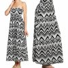 Regular Size * | Zoozie La Regular Size Maxi Skirt Convertible Dress Black White Tribal Black/White