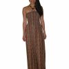 Regular Size * | Zoozie La Regular Size Animal Print Silky Strapless Dress Brown Snake Skin Tribal