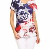 Regular Size * | Zoozie La Patriotic Shirt Flag Floral Blue