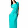 Regular Size * | Zoozie La Regular Size Short Sleeve Dolman Boyfriend Maxi Dress With Elastic Waist Drawstring