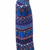 Regular Size * | Zoozie La Regular Size Maxi Skirt Blue Pink Asian Tribal Native