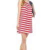 Regular Size * | Zoozie La American Flag Dress Navy Striped Bow Red Stripes 1