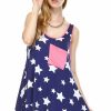 Regular Size * | Zoozie La Patriotic Shirt Tank Big Star Patterns Big Star Navy White Pink Tank Big Star Navy White Pink