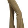 Regular Size * | Zoozie La Bell Bottoms Yoga Pants Denim Colored Regular Size Pale Olive