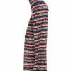 Regular Size * | Zoozie La Foldover Palazzo Pants Multi Aztec Striped Navy Pink