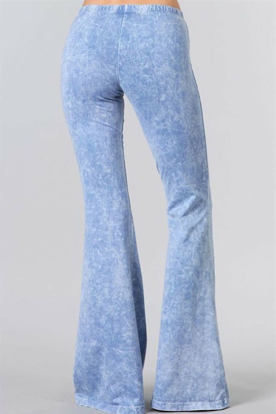 Regular Size * | Zoozie La Bell Bottoms Yoga Pants Denim Colored Lavender Blue