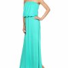 Regular Size * | Zoozie La Strapless Elastic Waist Maxi Dress Aqua Regular Size