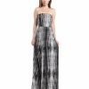 Regular Size * | Zoozie La Strapless Tie Dye Maxi Dress Black White Gray Tie Dye