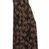 Regular Size * | Zoozie La Foldover Palazzo Pants Tribal Diamond Black Brown