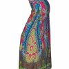 Regular Size * | Zoozie La Regular Size Maxi Skirt Greek Paisley Pink Blue