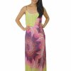 Regular Size * | Zoozie La Regular Size Maxi Dress Sleeveless Chiffon Pale Green Pink