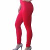 Regular Size * | Zoozie La Solid Leggings Red Regular Regular Size