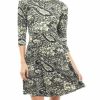 Regular Size * | Zoozie La Casual Dress Dress Fit Flare Paisley Olive Regular Size