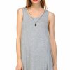 Regular Size * | Zoozie La Strappy Back Dress Sleeveless And 3/4 Sleeve Heather Gray Regular Size