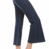 Regular Size * | Zoozie La Regular Size Cropped Capri Pants High Waist Flare Denim Yoga Pants Blue