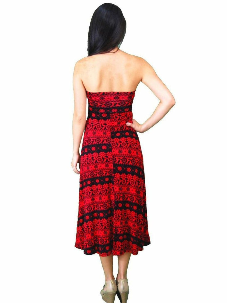 Regular Size * | Zoozie La Maxi Skirt Holiday Flower Red Black