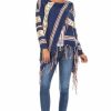 Regular Size * | Zoozie La Regular Size Open Front Oversized Fringe Cardigan With Cowl Button Up Navy