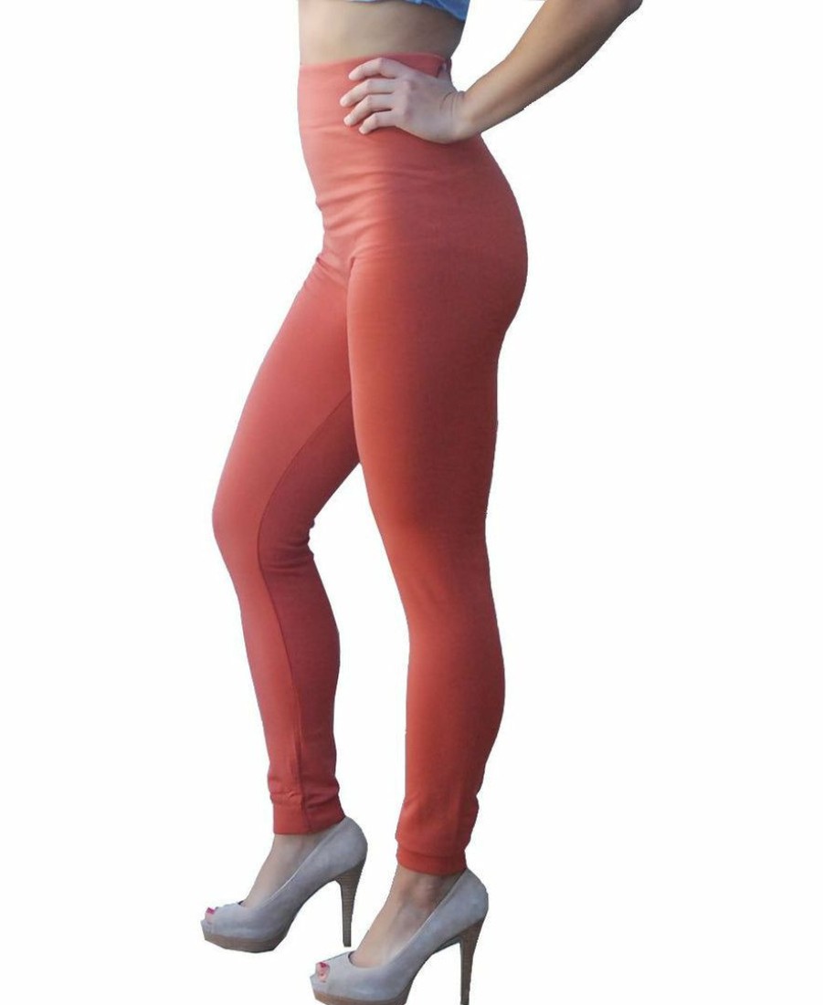 Regular Size * | Zoozie La Solid Leggings Rust Regular Regular Size