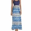 Regular Size * | Zoozie La Regular Size Spaghetti Strap Tie Dye Navy Blue Maxi Dress