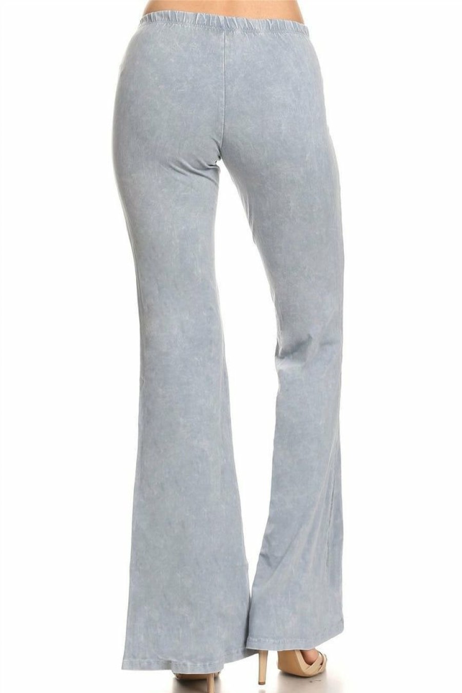 Regular Size * | Zoozie La Bell Bottoms Yoga Pants Denim Colored Fog Blue