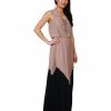 Regular Size * | Zoozie La Regular Size Black Mocha Chevron Ruffle String Maxi Dress