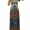 Regular Size * | Zoozie La Regular Size Premium Sleeveless Sublimation Maxi Dress Leopard Multi Color