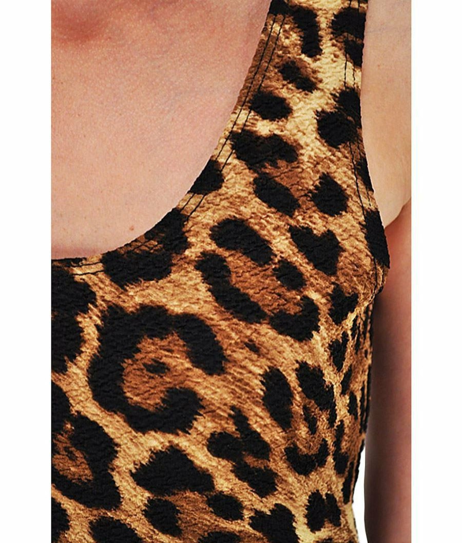 Regular Size * | Zoozie La Sleeveless Leopard Mini Dress