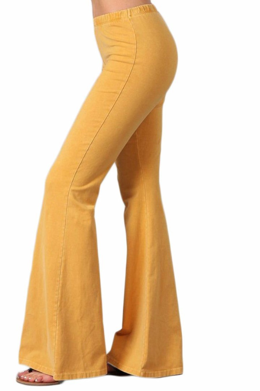 Regular Size * | Zoozie La Bell Bottoms Denim Colored Yoga Pants Regular Size Amber