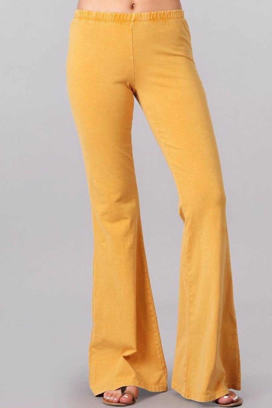 Regular Size * | Zoozie La Bell Bottoms Denim Colored Yoga Pants Regular Size Amber