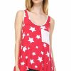 Regular Size * | Zoozie La Regular Size Patriotic Shirt Tank Big Star Patterns Big Star Red White Tank Big Star Red White