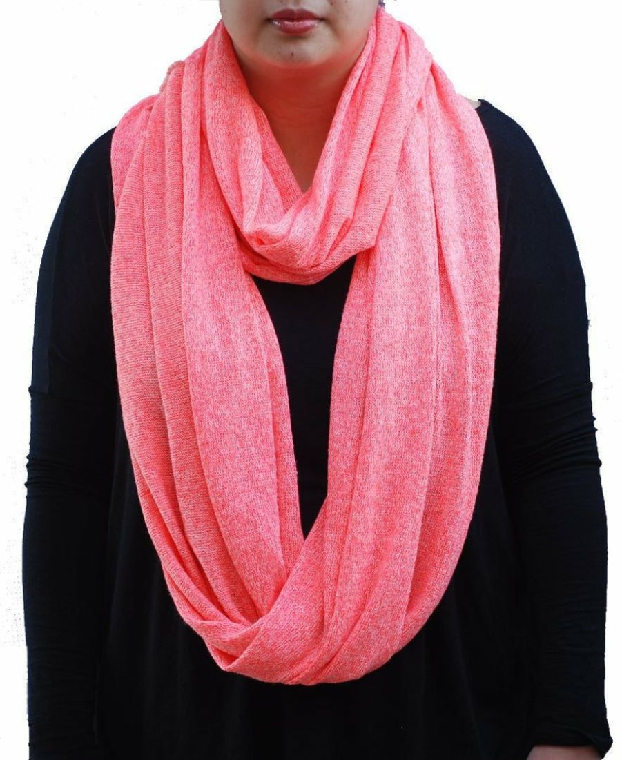 Regular Size * | Zoozie La Fashion Scarf Infinity Shawl Heather Coral One Size Regular Size