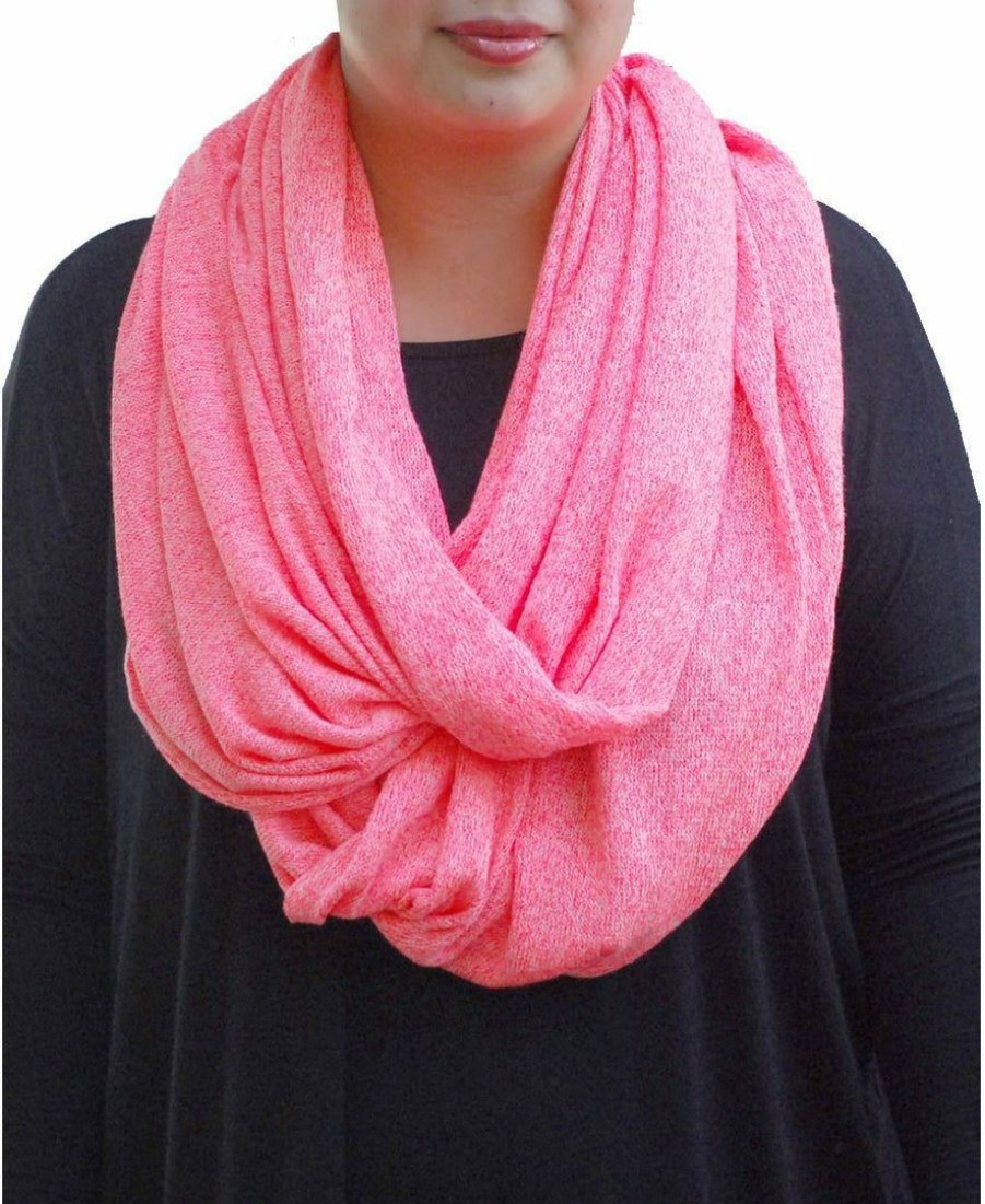 Regular Size * | Zoozie La Fashion Scarf Infinity Shawl Heather Coral One Size Regular Size