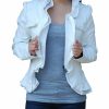 Regular Size * | Zoozie La Womens White Pu Faux Leather Jacket