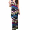 Regular Size * | Zoozie La Racerback Maxi Dress Aztec Tribal Purple