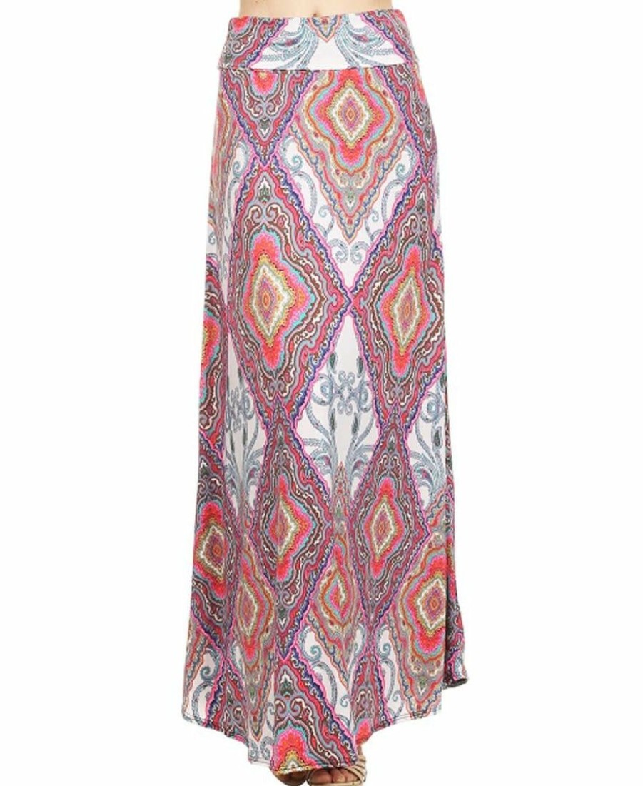 Regular Size * | Zoozie La Baroque Paisley Diamond Pattern Maxi Skirt Regular Size