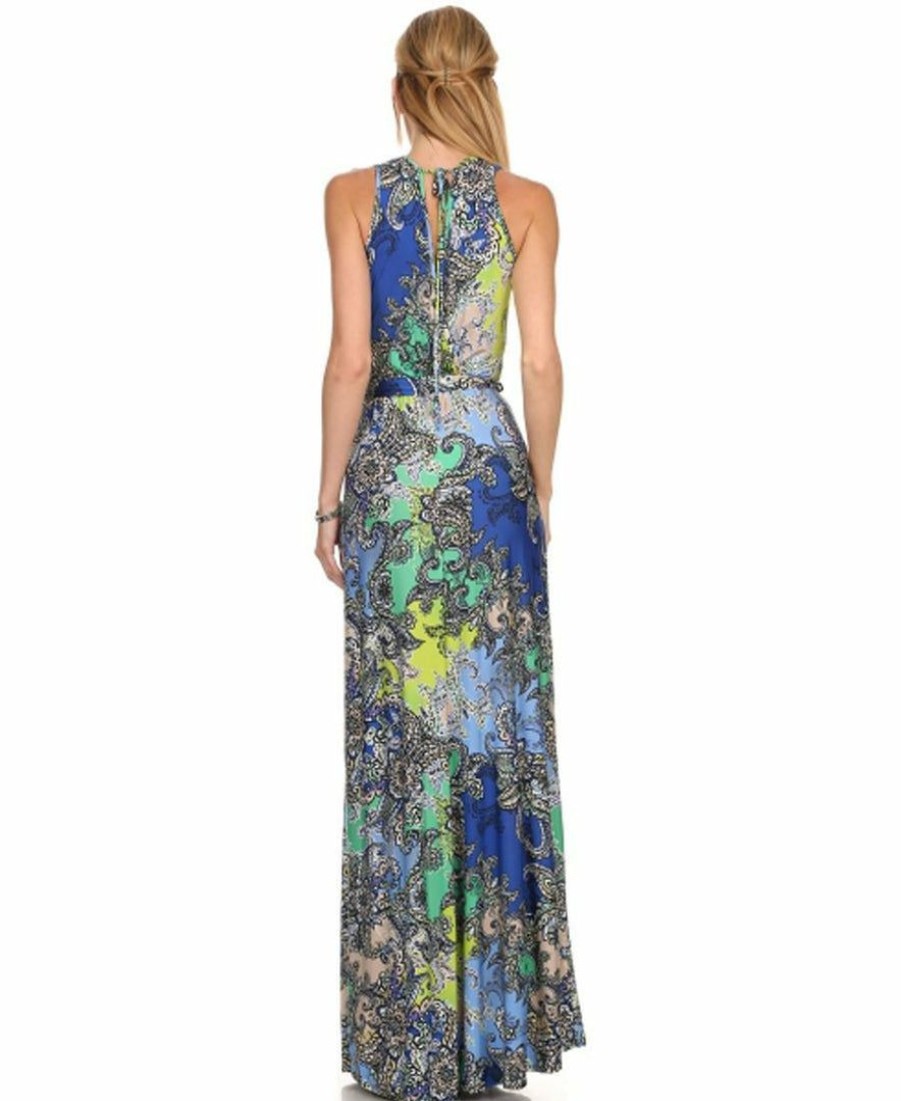 Regular Size * | Zoozie La Sleeveless Paris Maxi Dress Paisley Festive Pink