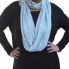 Regular Size * | Zoozie La Regular Size Fashion Scarf Infinity Shawl Stripe Gray White One Size