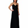 Regular Size * | Zoozie La Regular Size Bow Tie Chest Ruffle Maxi Dress Black