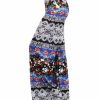 Regular Size * | Zoozie La Foldover Palazzo Pants Bohemian Floral Blue Black