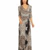 Regular Size * | Zoozie La Regular Size Maxi Dress With Sleeves Malnative Black Gray