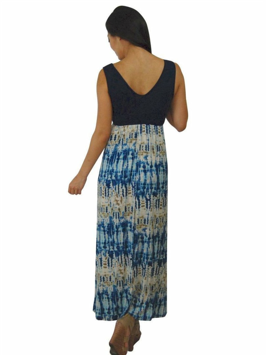 Regular Size * | Zoozie La Soft And Smooth Sleeveless Navy Blue Maxi Dress Regular Size