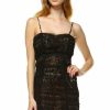 Regular Size * | Zoozie La Regular Size Party Cocktail Dress Strapless Lace Leopard Brown S