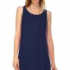 Regular Size * | Zoozie La Strappy Back Dress Sleeveless And 3/4 Sleeve Navy Blue