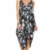 Regular Size * | Zoozie La Regular Size Jumpsuit Romper Cute Tie Dye Black White