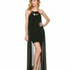 Regular Size * | Zoozie La Regular Size Luxurious Sheer Open Side Split Mini Dress Slimming Black