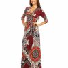 Regular Size * | Zoozie La Maxi Dress With Sleeves Malnative Maroon