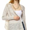 Regular Size * | Zoozie La Lace Cardigans Crochet And Knit Taupe