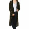 Regular Size * | Zoozie La Regular Size Long Trench Cardigan Tribal Sweater Geometric Olive Green