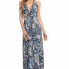 Regular Size * | Zoozie La Maxi Dress Halter Top Medallion Blue Regular Size