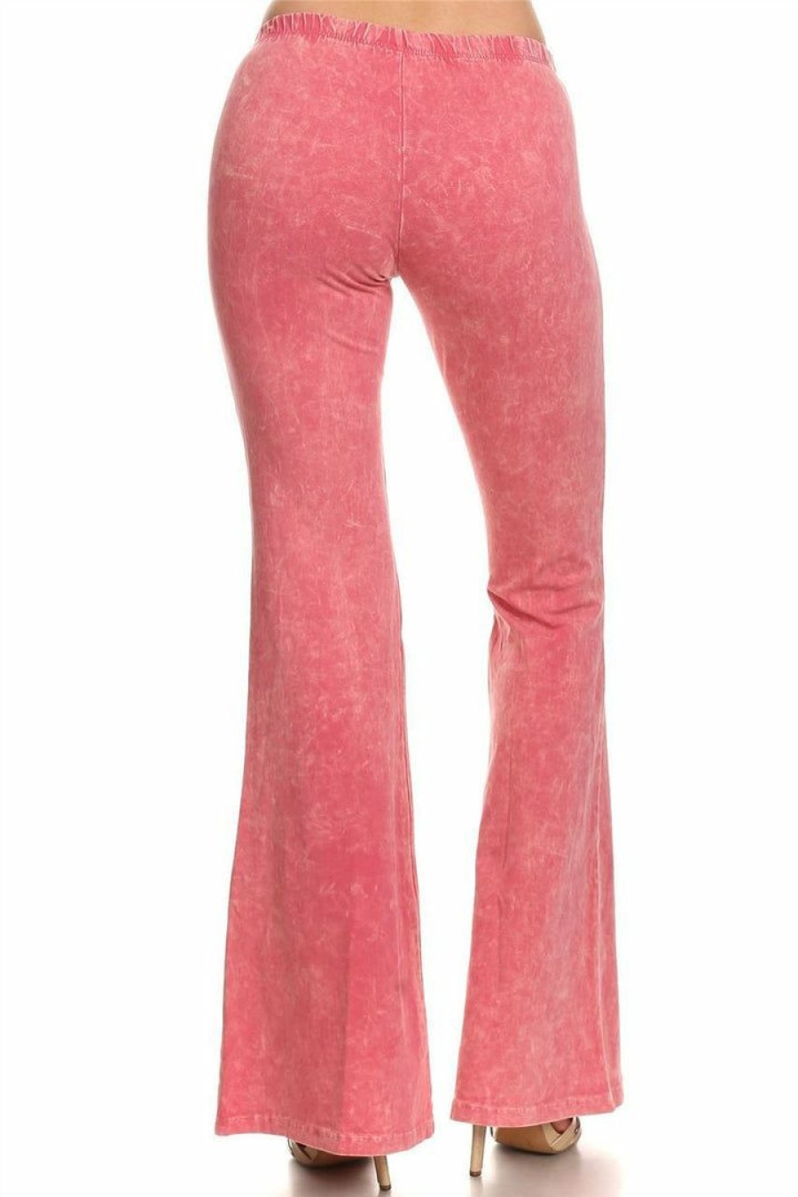 Regular Size * | Zoozie La Bell Bottoms Yoga Pants Denim Colored Pink Denim Colored Yoga Pants Pink